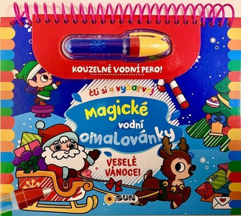 Čti a vybarvuj - VESELÉ VÁNOCE - Magické vodní omalovánky