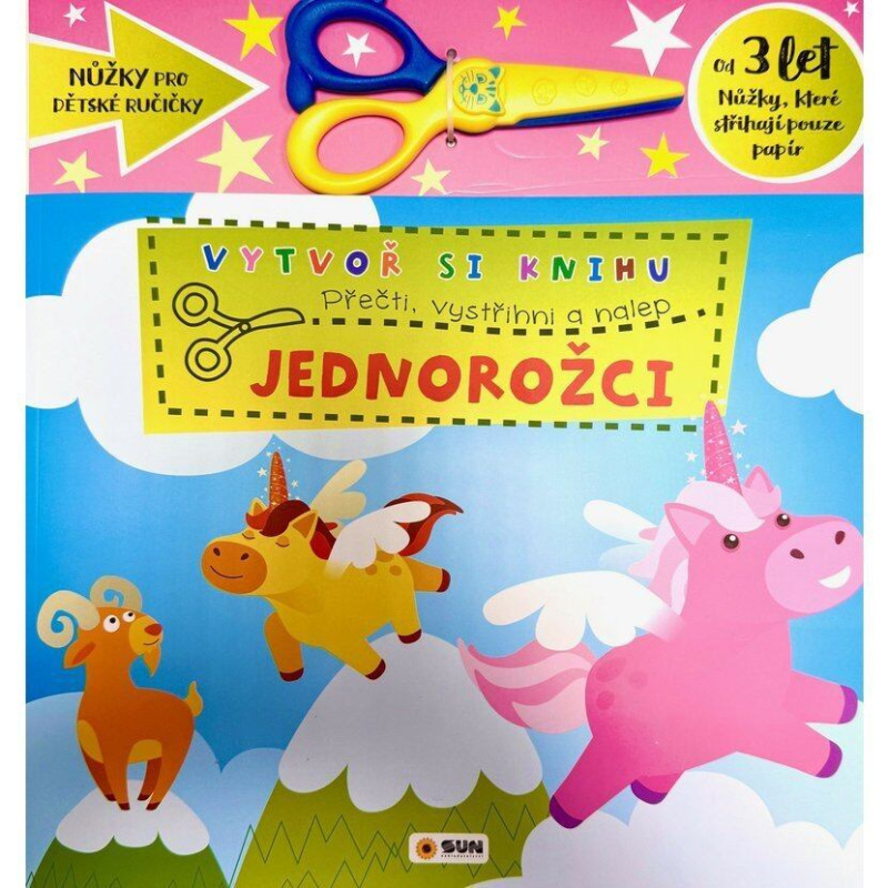 Vytvoř knihu Jednorožci - Přečti, vystřihni, nalep 3+
