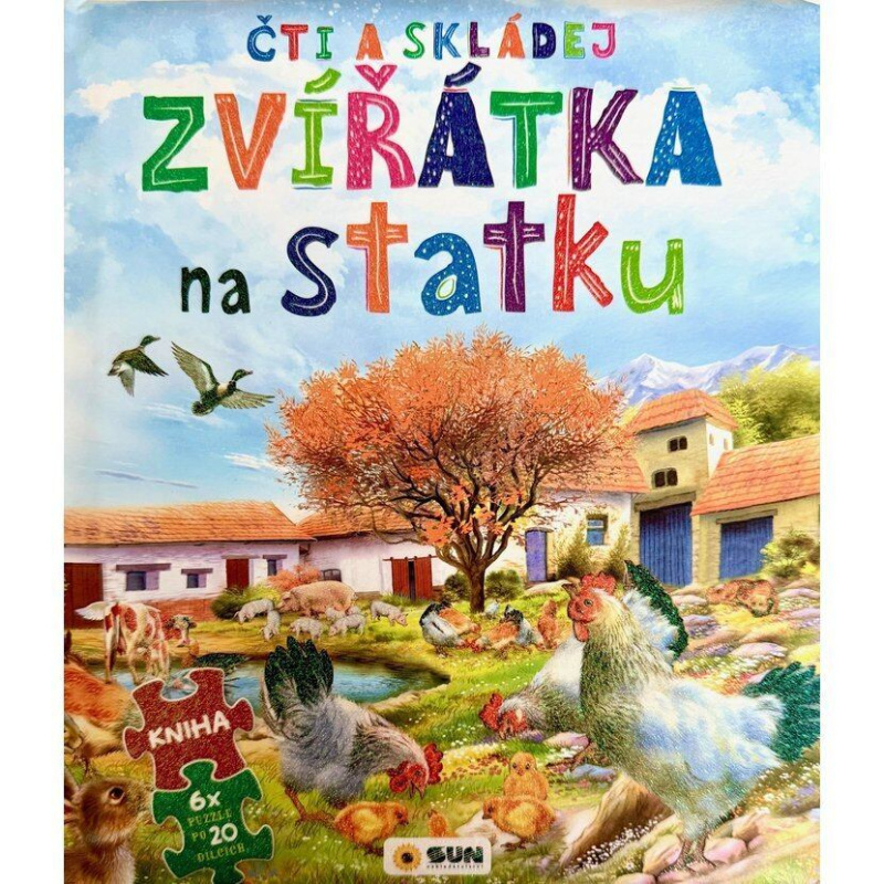 Čti a skládej: Zvířátka na statku (kniha a 6 x puzzle) - kniha z kategorie Naučné knihy