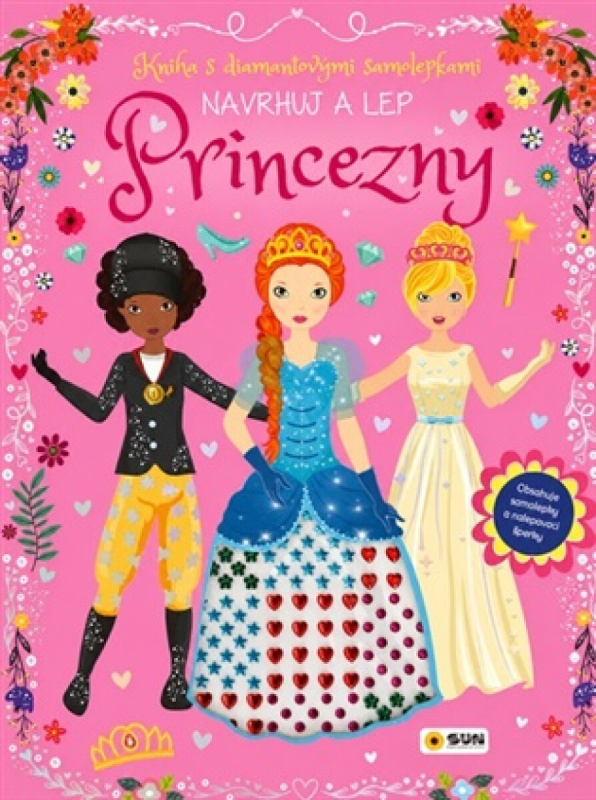 Kniha s diamantovými samolepkami - PRINCEZNY - Navrhuj a Lep