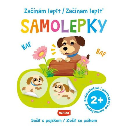 Začínám lepit SAMOLEPKY - Sešit s pejskem