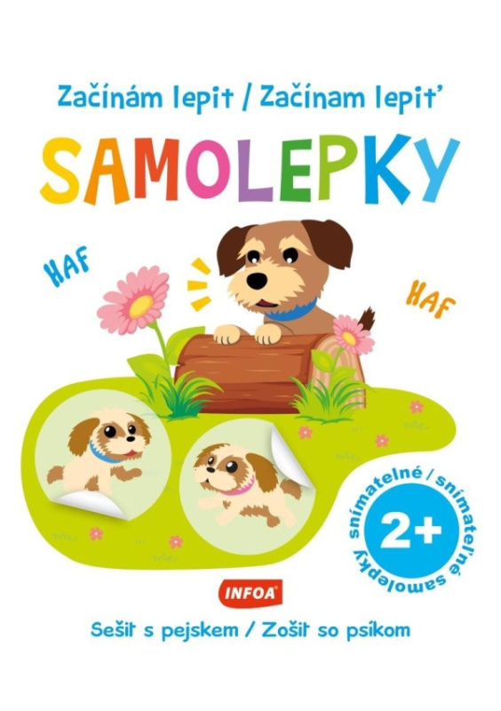 Začínám lepit SAMOLEPKY - Sešit s pejskem