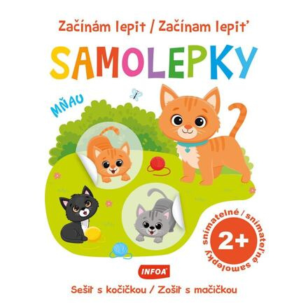 Začínám lepit SAMOLEPKY - Sešit s kočičkou