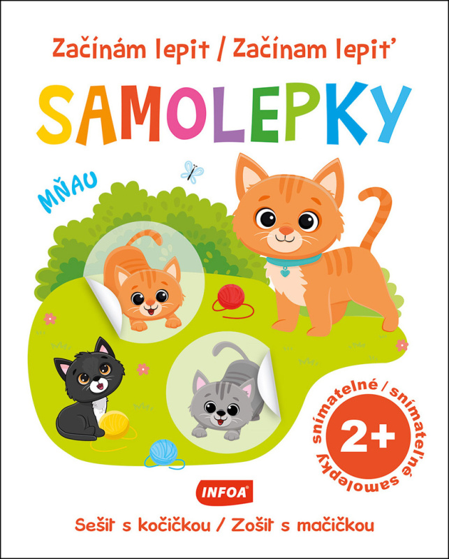Začínám lepit SAMOLEPKY - Sešit s kočičkou
