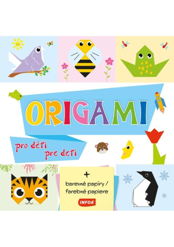 Origami tradiční + barevné papíry