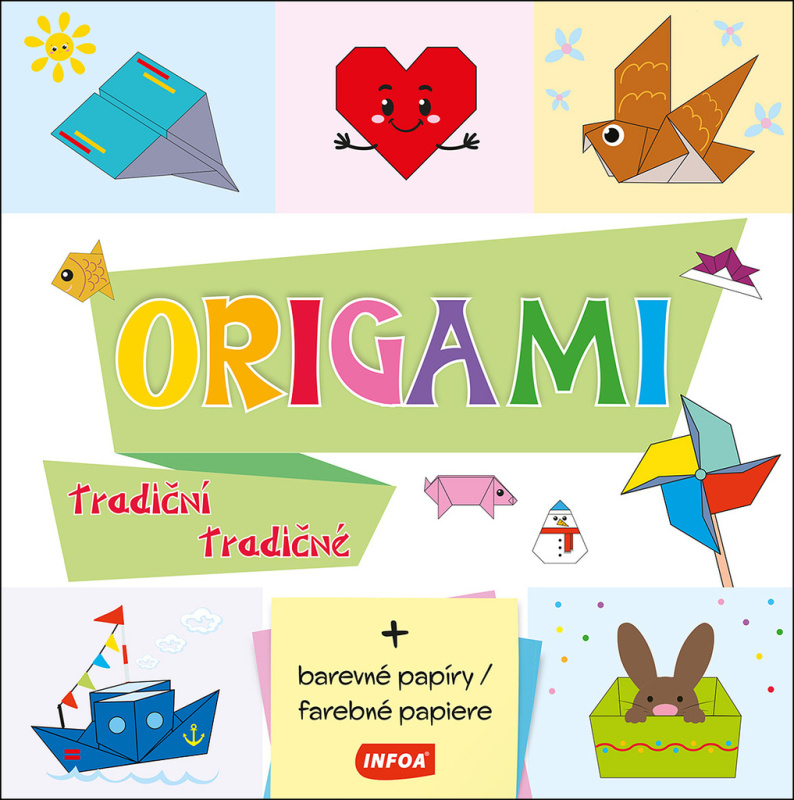 ORIGAMI tradiční + barevné papíry