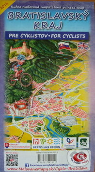 Bratislavský kraj (Pre cyklistov/For cyclists) (Ručne maľovaná mapa)