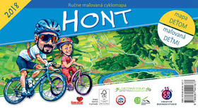 Ručne maľovaná cyklomapa Hont (mapa deťom, maľovaná deťmi)