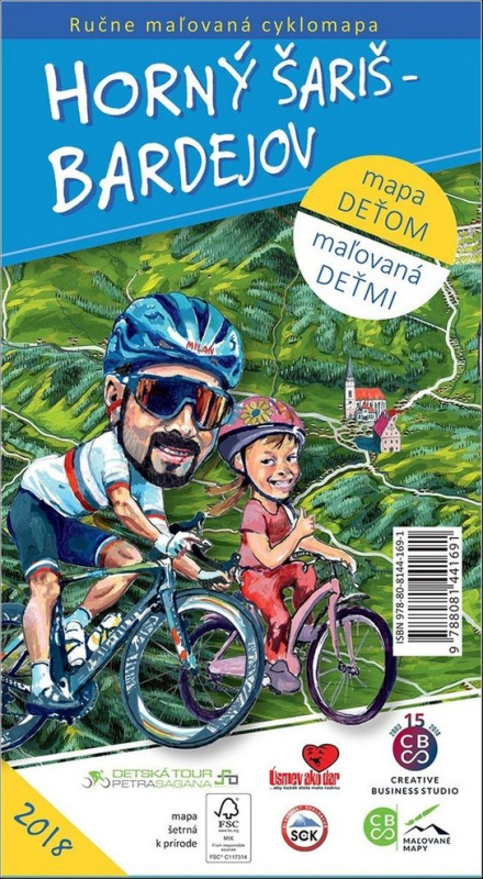 Horný Šariš - Bardejov (Mapa deťom, maľované deťmi)