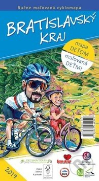 Bratislavský kraj (Ručne maľovaná cyklomapa, mapa deťom, maľovaná deťmi)