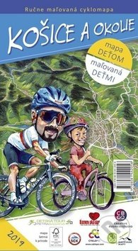 Košice a okolie (Ručne maľovaná cyklomapa, mapa deťom, maľovaná deťmi)