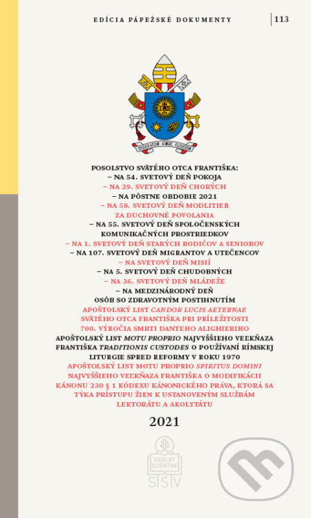 Posolstvá a vybrané dokumenty Svätého Otca Františka na rok 2021 - kniha z kategorie Teologie
