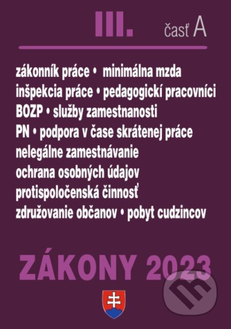 Zákony 2023 III/A - Pracovnoprávne vzťahy a BOZP, Minimálna mzda - kniha z kategorie Pracovní právo