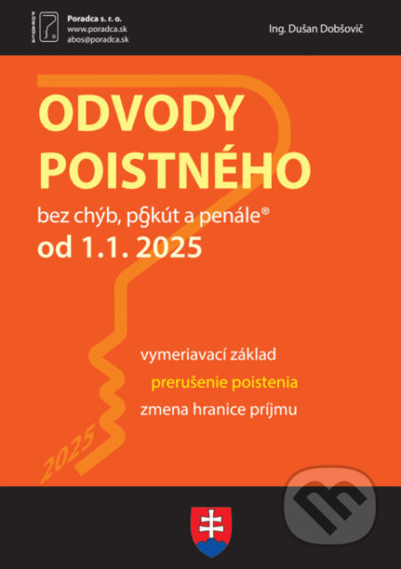 Odvody poistného od 1. 1. 2025 (Prehľad odvodov poistného pre vybrané kategórie poistencov) - kniha z kategorie Mzdové účetnictví