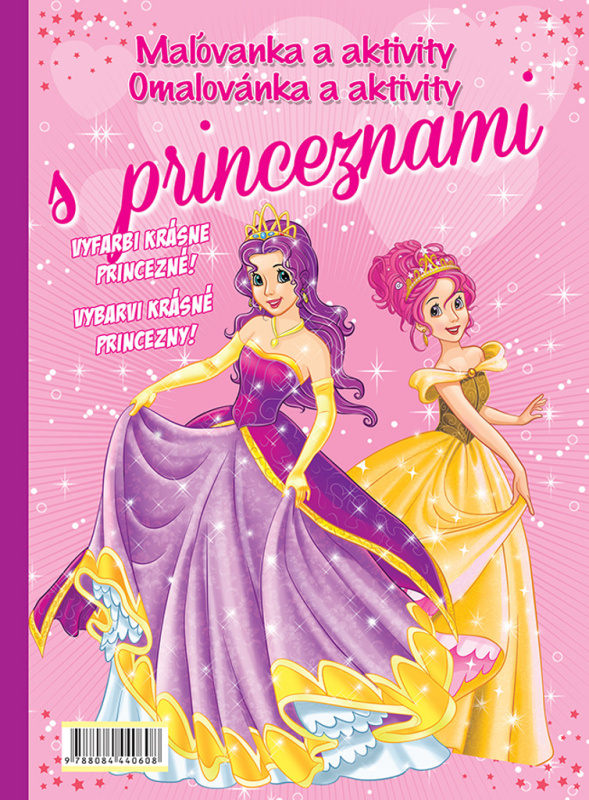 Omalovánky s aktivitami CZ/SK verze + pastelky - Princezny
