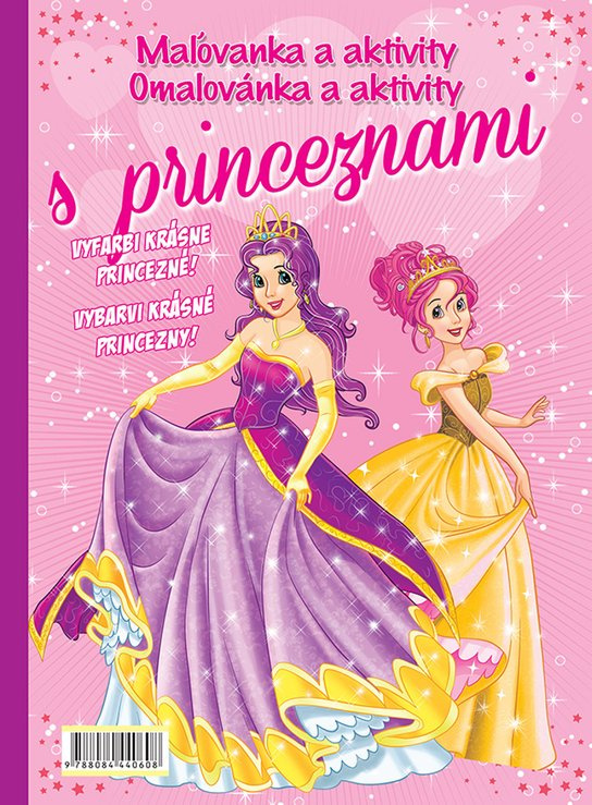 Omalovánky s aktivitami CZ/SK verze + pastelky - Princezny