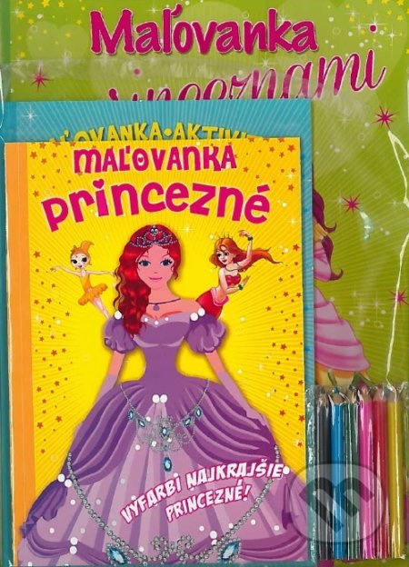 Omalovánky s aktivitami CZ/SK verze + pastelky - Princezny