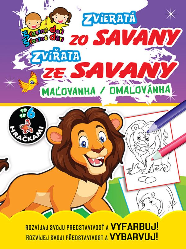 Zvieratá zo Savany - Zvířata ze Savany (Rozvíjaj svoju predstavivosť a vyfarbuj! / Rozvíjej svoji představivost a vybarvuj!) - kniha z kategorie…
