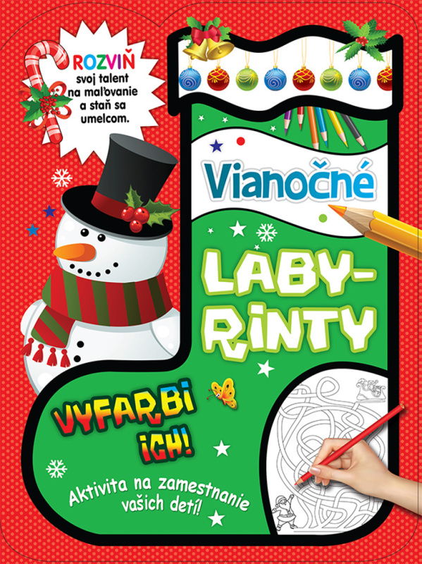 Vianočné labyrinty (Rozviň svoj talent na maľovanie a staň sa umelcom.) - kniha z kategorie Kreslení