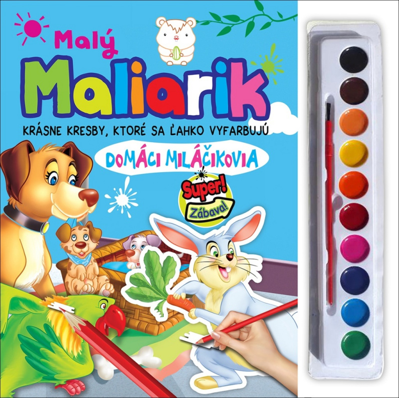Malý Maliarik - Domáci miláčikovia (Krásne kresby, ktoré sa ľahko vyfarbujú) - kniha z kategorie Kreslení