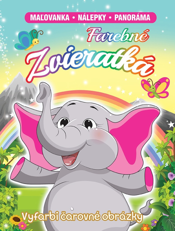 Farebné zvieratká (Maľovanka - nálepky - panoráma) - kniha z kategorie Omalovánky