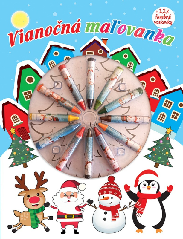 Vianočná maľovanka (12 x farebné voskovsky) - kniha z kategorie Kreslení