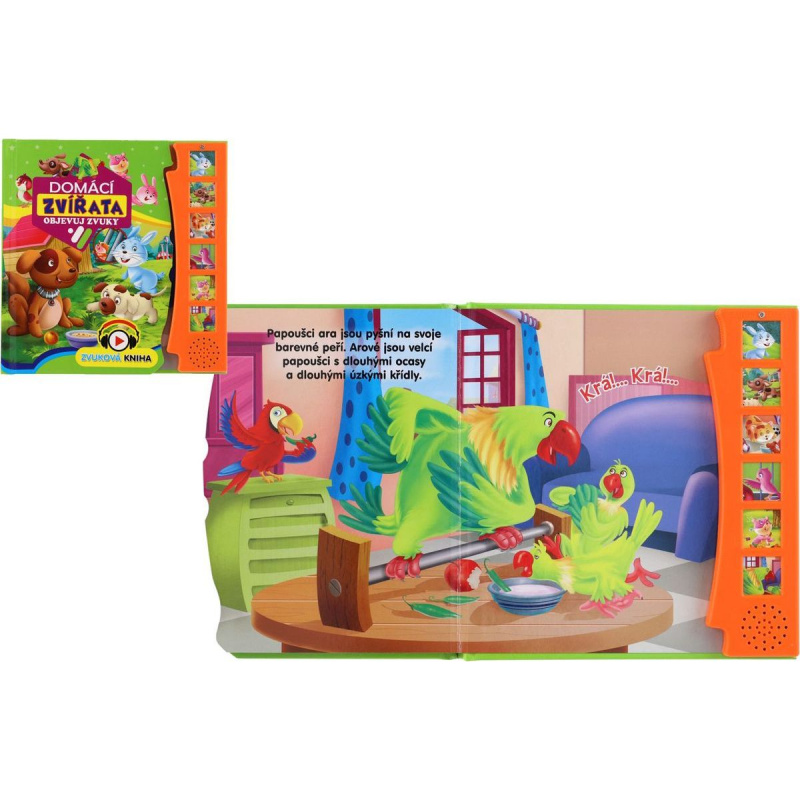 FONI Book Zvuková knížka Domácí zvírata Objevuj zvuky CZ verze 19x19,5cm