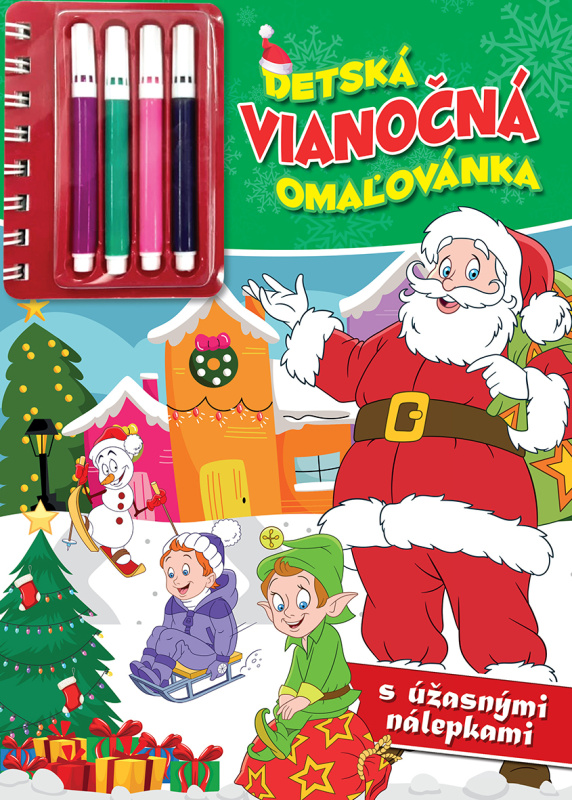 Detská vianočná omaľovánka (s úžasnými samolepkami) - kniha z kategorie Omalovánky