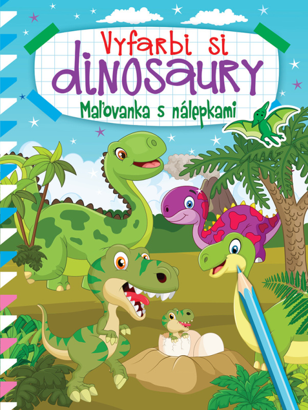 Vyfarbi si dinosaury (Maľovanka s nálepkami) - kniha z kategorie Omalovánky