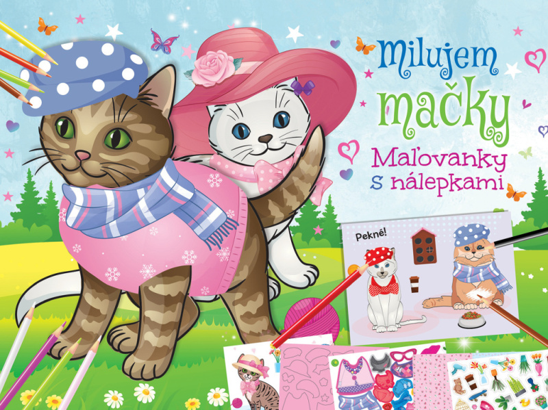 Milujem mačky (Maľovanky s nálepkami) - kniha z kategorie Omalovánky