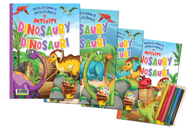 Dinosaury/Dinosauři: Maľovanka + aktivity - komplet - kniha z kategorie Omalovánky