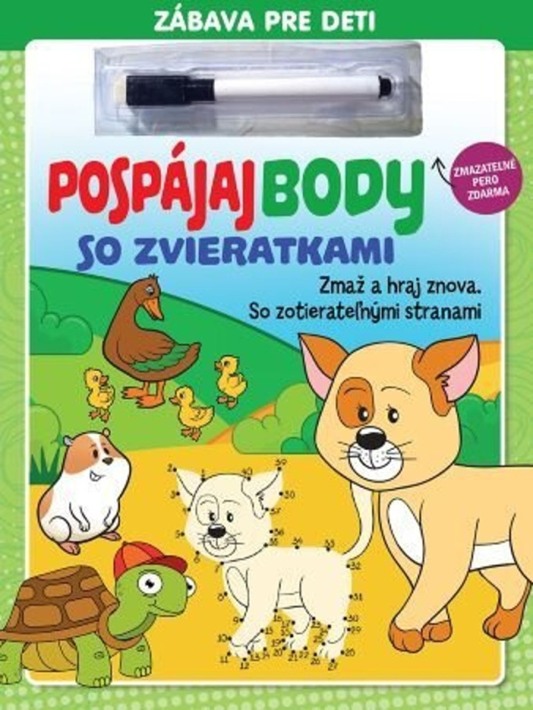 Pospájaj body so zvieratkami - zmazateľné pero (Zmaž a hraj znova. So zotierateľnými stranami) - kniha z kategorie Naučné knihy