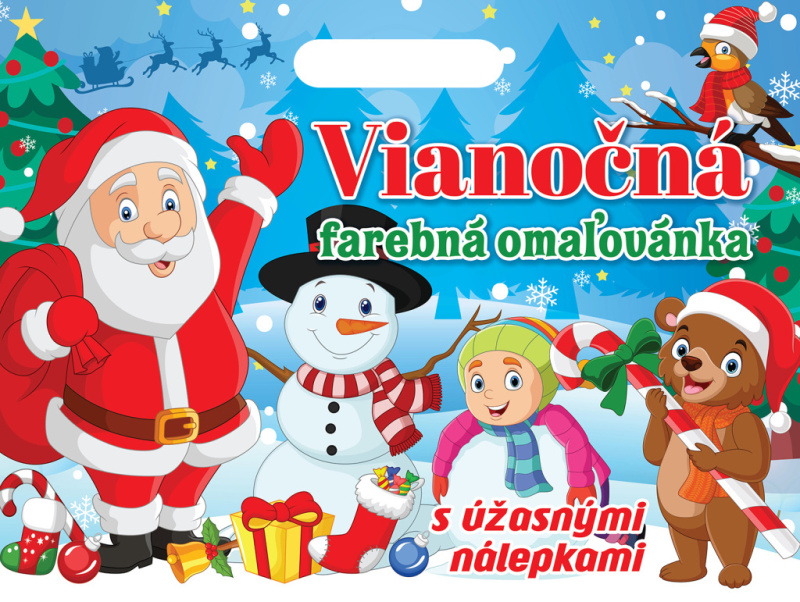 Vianočná farebná omaľovánka (s úžasnými nálepkami) - kniha z kategorie Omalovánky