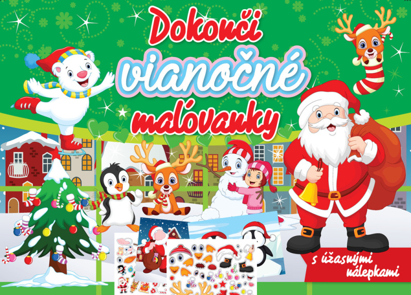 Dokonči vianočné maľovanky (s úžasnými nálepkami) - kniha z kategorie Omalovánky