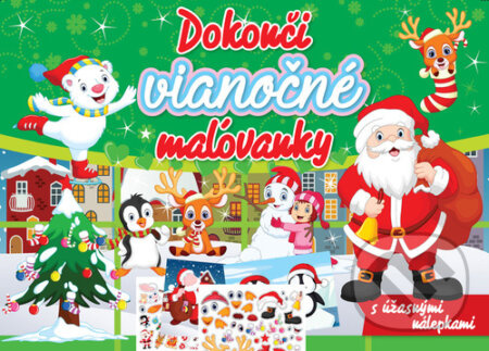 Dokonči vianočné maľovanky (s úžasnými nálepkami) - kniha z kategorie Omalovánky