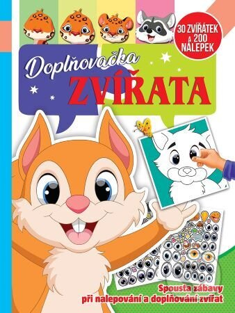 FONI Book Pracovní sešit se samolepkami Doplňovačka zvířata + 200 nálepek CZ verze 21x28cm