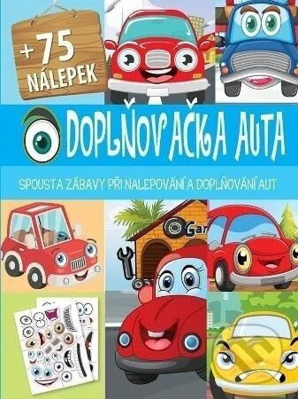 Pracovní sešit se samolepkami Doplňovačka auta + 75 nálepek CZ verze 21x28cm