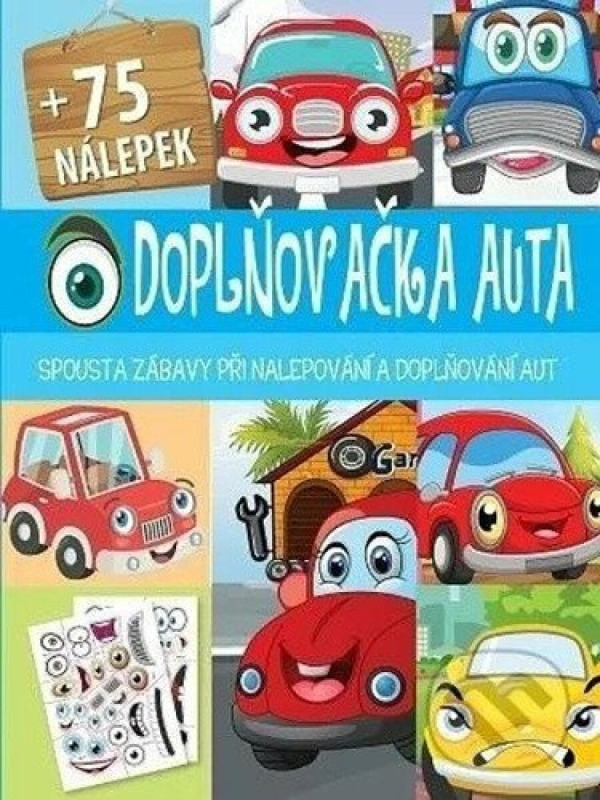 Pracovní sešit se samolepkami Doplňovačka auta + 75 nálepek CZ verze 21x28cm