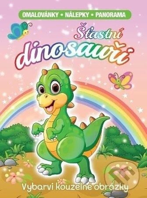 Omalovánky se samolepkami Šťastní dinosauři A4 23x31cm
