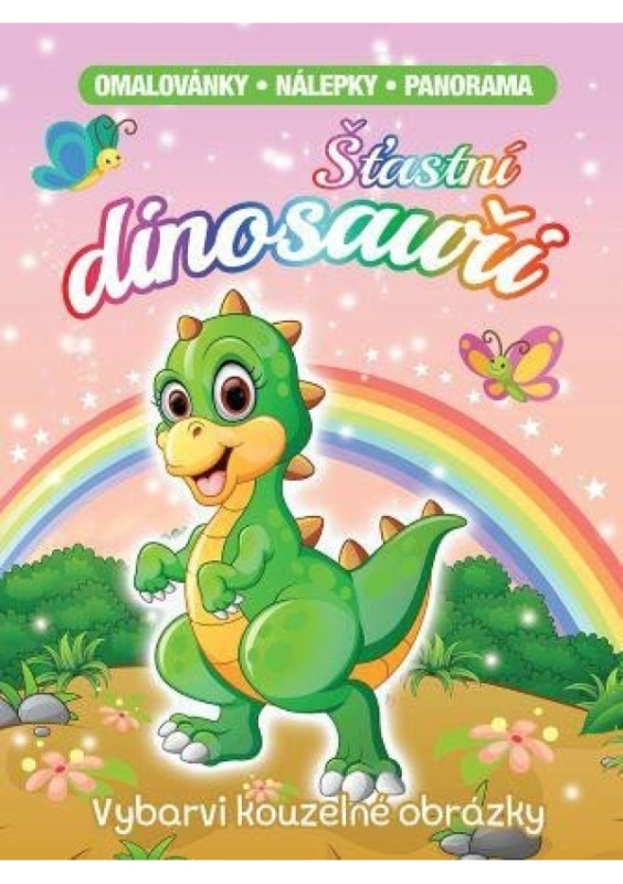Omalovánky se samolepkami Šťastní dinosauři A4 23x31cm