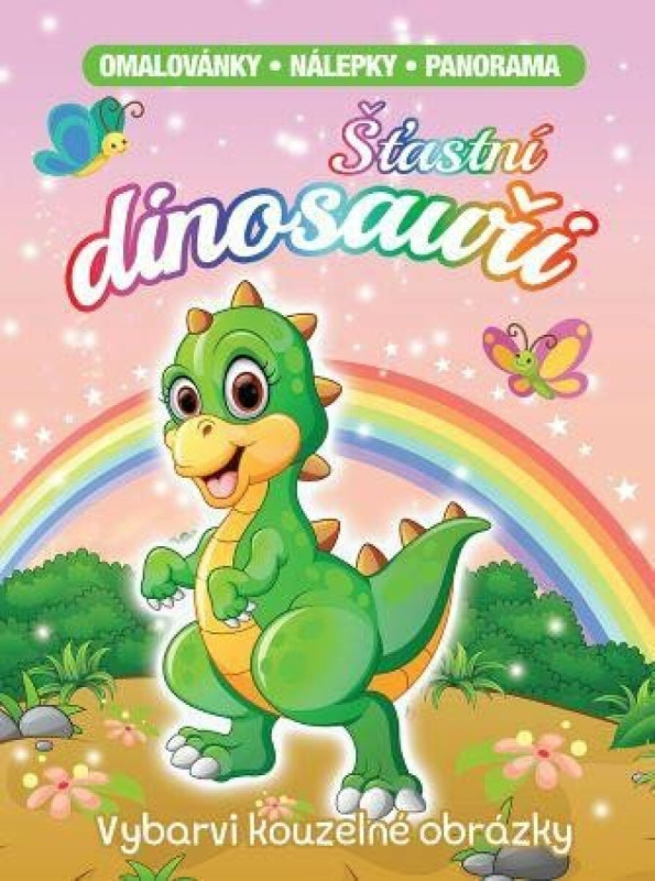 Omalovánky se samolepkami Šťastní dinosauři A4 23x31cm