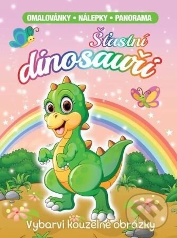 Omalovánky se samolepkami Šťastní dinosauři A4 23x31cm