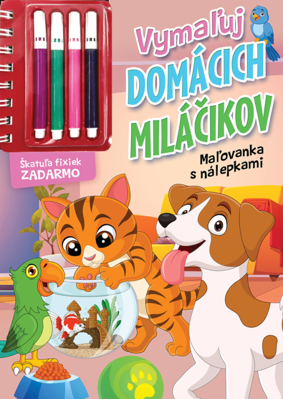 Vymaľuj domácich miláčikov (Maľovanka s nálepkmi) - kniha z kategorie Omalovánky
