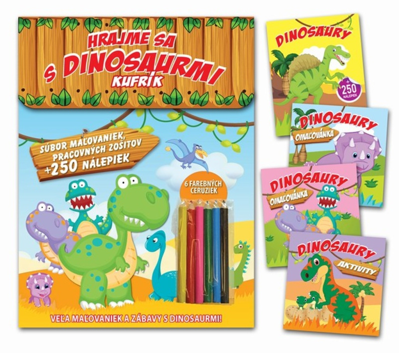 Hrajme sa s dinosaurmi - kufrík (Veľa maľovaniek a zábavy s dinosaurmi!) - kniha z kategorie Omalovánky