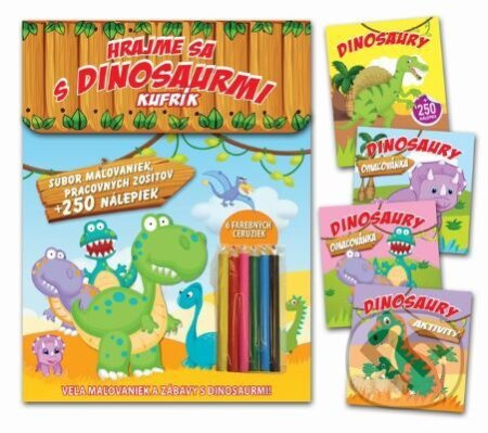 Hrajme sa s dinosaurmi - kufrík (Veľa maľovaniek a zábavy s dinosaurmi!) - kniha z kategorie Omalovánky