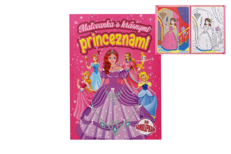 Omalovánky s krásnými princeznami se samolepkami