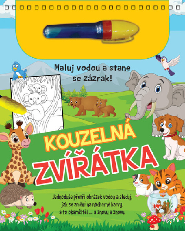 Kouzelné malování vodou – blok s tužkou Kouzelná zvířátka