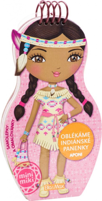 Oblékáme indiánské panenky Aponi - omalovánky - Julie Camel