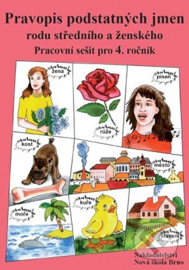 Pravopis podstatných jmen rodu středního a ženského - pracovní sešit (4-51) Nakladatelství Nová škola Brno