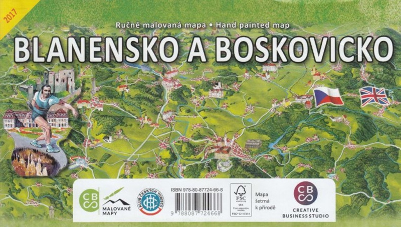Blanensko a Boskovicko (Ručně malovaná mapa)